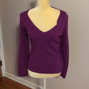 Purple V neck sweater